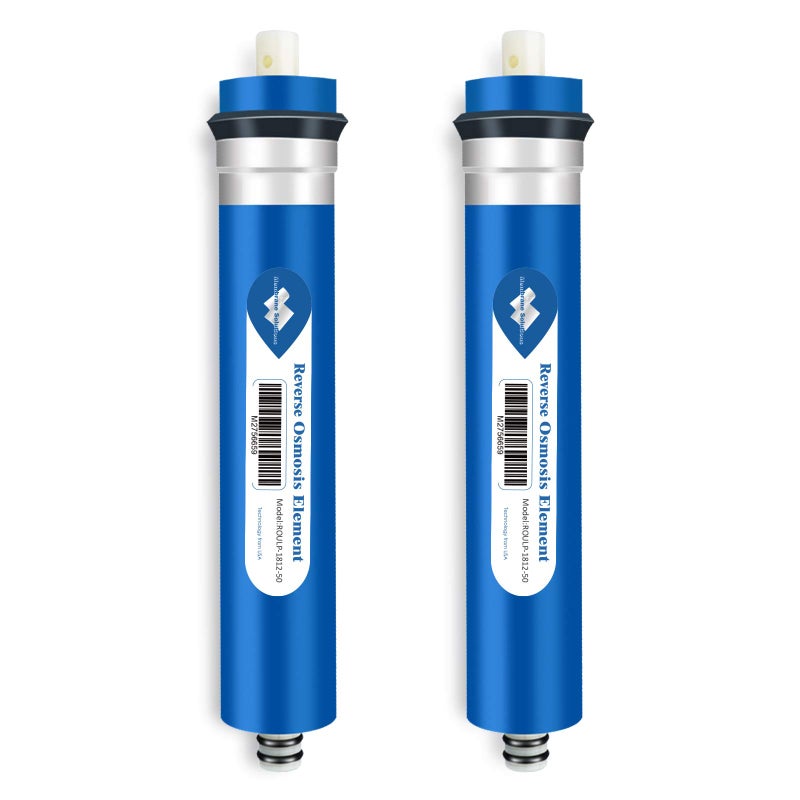 Membrane Solutions 50 GPD RO Membrane 1.75"x11.75" Standard Reverse Osmosis Membrane Filter Replacement for Kitchen Under Sink RO System and Aquarium Reef Tank, ROULP-1812-50 (2-Pack) - Image 1